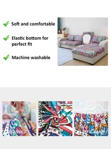 1pc Paisley Pattern Sofa Seat Cushion Cover, Modern Polyester Sofa Cushion Cover For Living Room - Multicolor - View 5