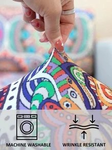 1pc Paisley Pattern Sofa Seat Cushion Cover, Modern Polyester Sofa Cushion Cover For Living Room - Multicolor - View 4