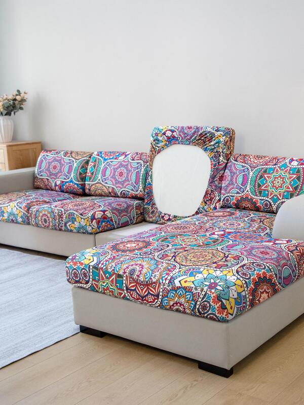 1pc Paisley Pattern Sofa Seat Cushion Cover, Modern Polyester Sofa Cushion Cover For Living Room