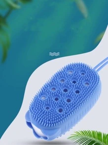 1pc Silicone Bath Brush Home Bathroom Decor Fall Decor Back To School - Blue - View 8