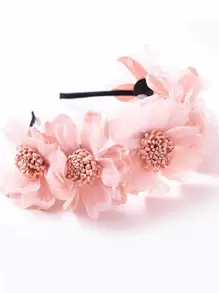 婴儿花朵装饰头带爱心情人节 - 淺粉色 - 查看 4