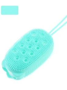 1pc Silicone Bath Brush Home Bathroom Decor Fall Decor Back To School - Blue - View 10