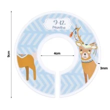 12 ngăn chia tủ quần áo cho bé, tab kích thước cho bé, vạch chia kích thước, tab kích thước quần áo tròn, quần áo trẻ em - Màu vàng - Xem 3