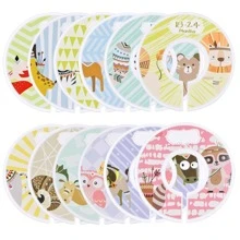 12 ngăn chia tủ quần áo cho bé, tab kích thước cho bé, vạch chia kích thước, tab kích thước quần áo tròn, quần áo trẻ em - Màu vàng - Xem 2