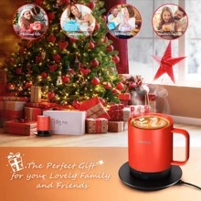 Vsitoo S3pro Temperature Control Smart Mug 2 With Lid, Self Heating Coffee Mug 14 Oz, 90 Min Battery Life - APP & Manual Controlled Heated Coffee Mug - Improved Design - Gifts For Coffee Lovers,Fathers Day Gifts - 紅色 - 查看 10