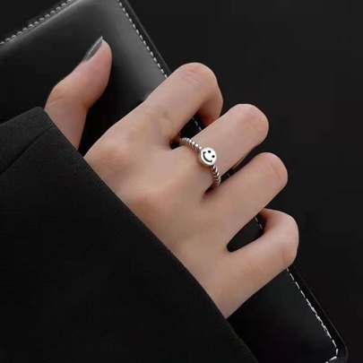 خاتم مفتوح عتيق تعابير زخرفة للنساء الزخرفة اليومية قطعة واحدة