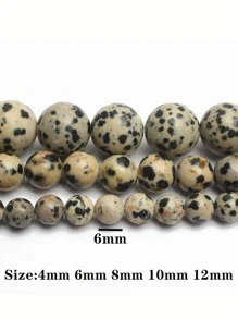 Natural Stone Beads Agates Spot Howlite Round Beads For Jewelry Making Beadwork DIY Bracelet 15 Inch - Yellow - View 4
