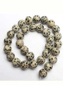Natural Stone Beads Agates Spot Howlite Round Beads For Jewelry Making Beadwork DIY Bracelet 15 Inch - Yellow - View 3