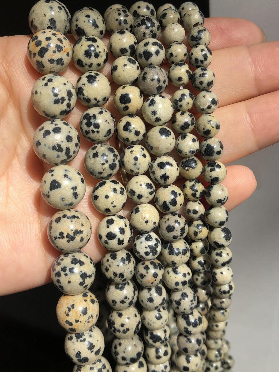 Natural Stone Beads Agates Spot Howlite Round Beads For Jewelry Making Beadwork DIY Bracelet 15 Inch - Yellow - View 1