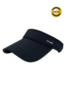 1pc Breathable Sun Hat With Uv Protection, Suitable For Outdoor Sports Like Running, Tennis, Cycling - Black - View 2