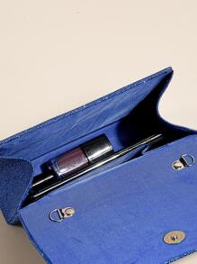 Elegant Evening Clutch Bag.Women's Chain Shoulder Bag.Glamorous Light. Small Clutch Bag.Glitter Square Bag - Royal Blue - View 6