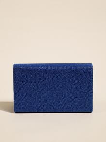 Elegant Evening Clutch Bag.Women's Chain Shoulder Bag.Glamorous Light. Small Clutch Bag.Glitter Square Bag - Royal Blue - View 7