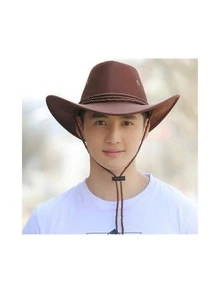 1 Unisex Đồng Màu Sợi Polyester Hat Có Lỗ Thoáng Khí Và Chống Gió Dây Cho Mùa Xuân Và Mùa Hè - Cà phê nâu - Xem 4