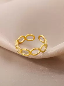 Thời trang Thép không gỉ Xu hướng: Cắt giảm Vòng cửa tay áo Đối với phụ nữ Đối với Qủa tặng Đồ trang sức Qủa tặng - Vàng - Xem 2