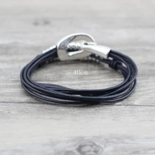 Men Bead Decor Layered Bracelet