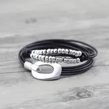 Men Bead Decor Layered Bracelet