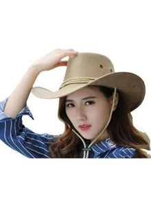 Unisex Đồng Màu Polyester Hat Có Lỗ Thoáng Khí, Chống Gió Dây Và Chống Nắng, Mùa Xuân Và Mùa Hè - Màu be - Xem 4