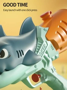 1 pieza de plástico Pistola de agua moderno tiburón de dibujos animados diseño Pistola de agua Juguete para Niños - Azul - Ver 2