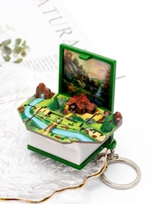 1 Mini 3D Sách Gấp Hoa Văn Móc Khóa, Thiết Kế Ngẫu Nhiên, Sáng Tạo Móc Khóa Đồ Chơi Giảm Căng Thẳng - Nhiều màu - Xem 2