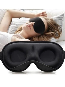 1 miếng che mắt ngủ bằng lụa Memory Foam 3D, miếng che mắt mềm mại cho nam nữ, miếng che mắt thiết kế ba chiều thoải mái cho phòng ngủ, du lịch, văn phòng, trường học, trái tim Valentine cho nam nữ - màu đen - Xem 1