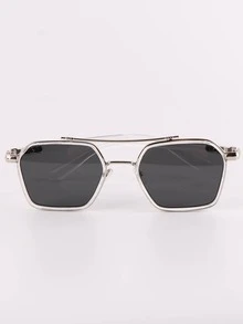 Men Top Bar Fashion Glasses - Light Grey - View 3