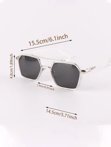 Men Top Bar Fashion Glasses - Light Grey - View 5