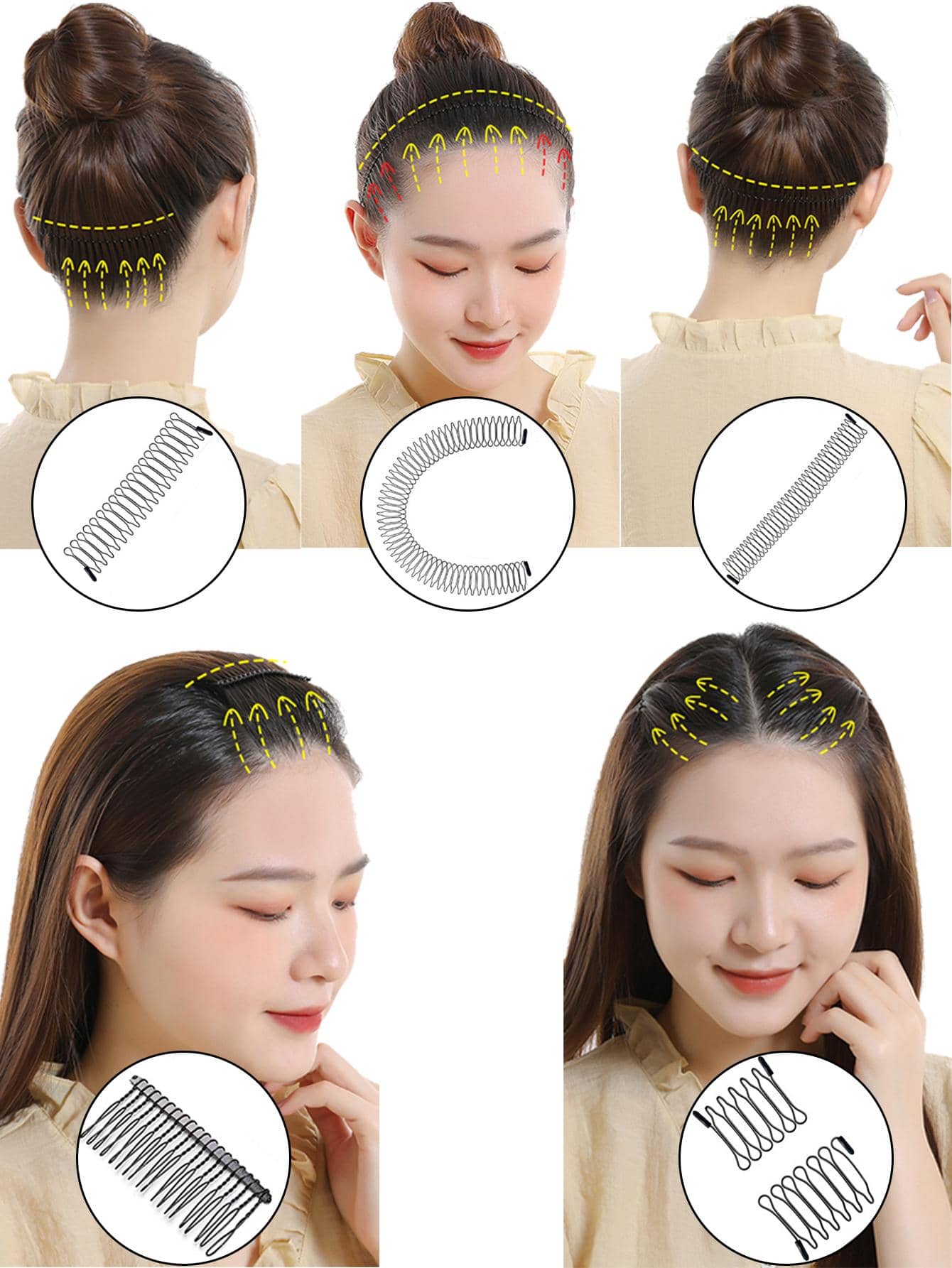 5 phụ kiện tóc thông thường cho nữ cho cuộc sống hàng ngày - màu đen - Xem 1