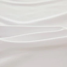 Bộ 1 váy giường và vỏ gối hai mặt màu trơn, vải nhung thân thiện với da, thiết kế sọc vàng, buộc chặt, váy giường xếp nếp hai lớp - trắng - Xem 7