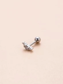 1pc Cubic Zirconia Decor Stud Earring