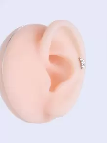 1pc Cubic Zirconia Decor Stud Earring