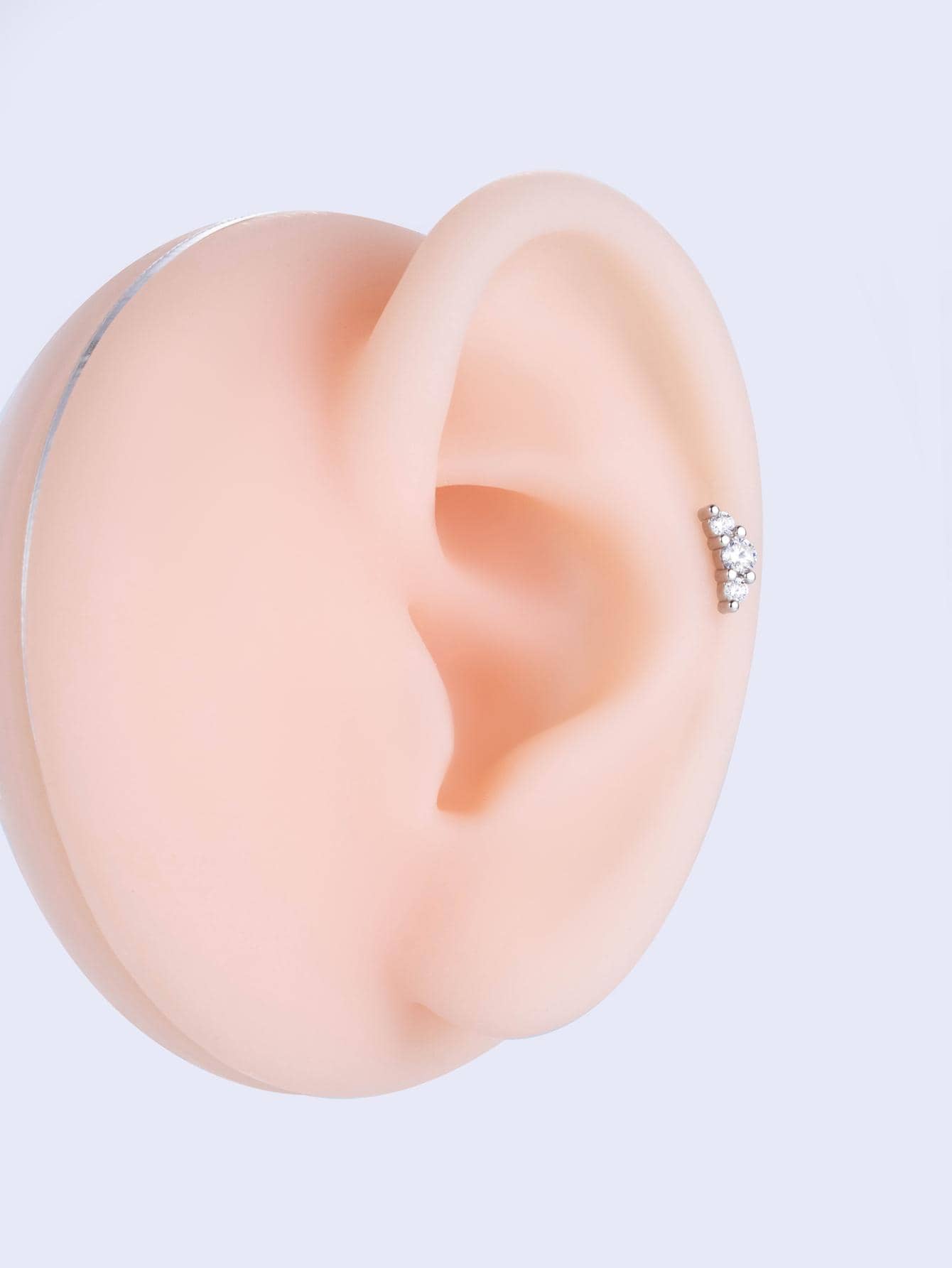 1pc Cubic Zirconia Decor Stud Earring