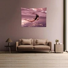 1入組雲端潛水壁掛掛毯,卡通動漫掛毯家居裝飾,適用於卧室/客廳/盛會/商店背景墻掛毯,掛毯美學