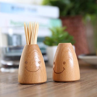 1入組木質牙籤架，創意表達細節廚房用牙籤架分配器