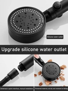 超高水壓花灑頭,適用於熱水器的浴室淋浴設備,享受美好的雨淋式沐浴體驗 - 黑色 - 查看 5