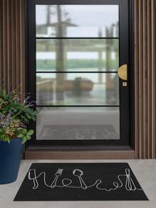 1入組湯匙和刀印花廚房現代廚具印花防滑地面地毯適用於廚房 - 彩色 - 查看 4