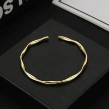 Twist thiết kế Cuff Bangle - Vàng - Xem 4