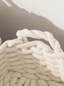 1 Cái Giỏ Đựng Đồ Thiết Kế Dệt, Vải Màu Be Để Bàn Tổ Chức, Hộ Gia Đình - Màu be - Xem 3