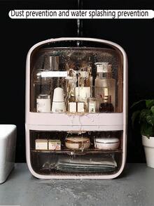 1個大容量化妝品組織架 家用桌面化妝品儲物盒 美容護理產品儲物抽屜 桌面梳妝台防灰防潮 - 白色 - 查看 8