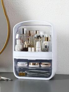 1個大容量化妝品組織架 家用桌面化妝品儲物盒 美容護理產品儲物抽屜 桌面梳妝台防灰防潮 - 白色 - 查看 5