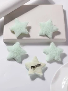 5 cái Kẹp tóc cá sấu trang trí ngôi sao - màu xanh lá - Xem 4