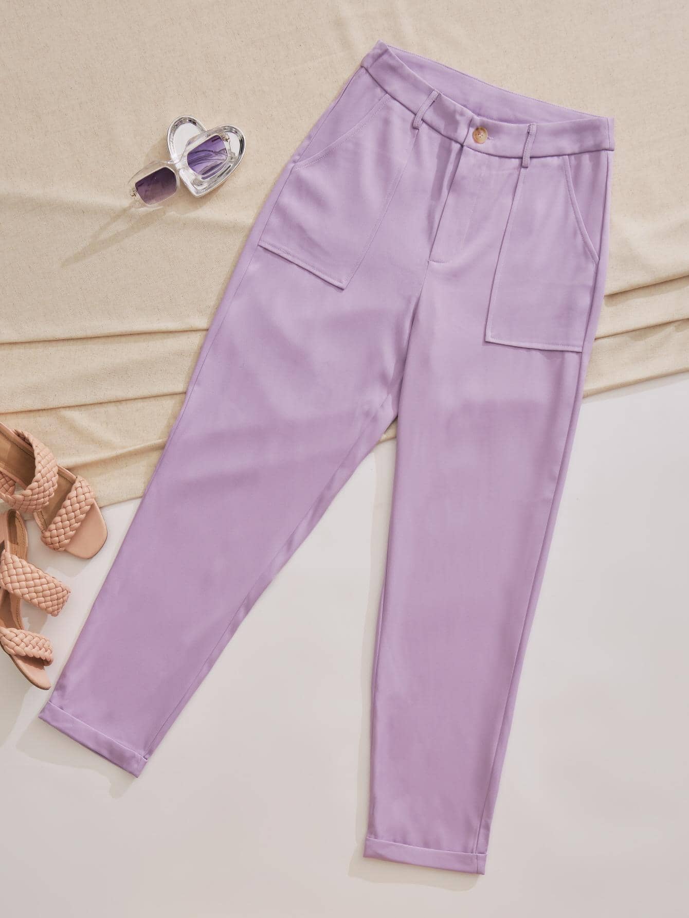 Women Pants - Lilac Purple - View 1