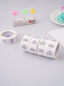 1roll Birthday Slogan Graphic Sticker - Multicolor - View 4