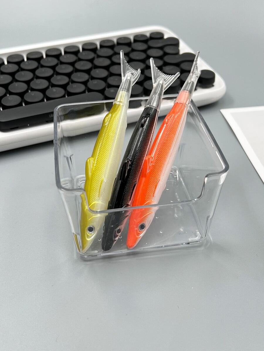Bộ 3 Bút Bi Hình Con Cá, Bút Viết Cầm Tay Sáng Tạo Cho Trường Học, Văn Phòng - màu đen - Xem 1