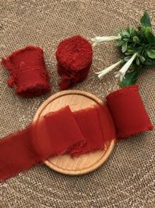 1.5X193 Inch Voan Nơ Handmade Cho Lời Mời Đám Cưới Gói Bó Hoa Cô Dâu Trang Trí Tiệc Sinh Nhật - Màu Đỏ Sâu - Xem 1