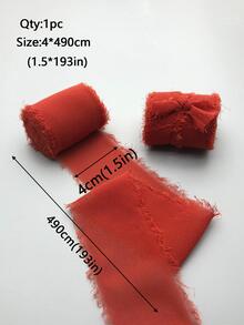 1.5X193 Inch Voan Nơ Handmade Cho Lời Mời Đám Cưới Gói Bó Hoa Cô Dâu Trang Trí Tiệc Sinh Nhật - Màu Đỏ Sâu - Xem 2