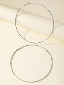 Hoa tai vòng tối giản - Bạc - Xem 3