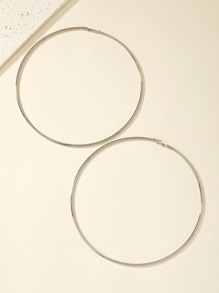 Hoa tai vòng tối giản - Bạc - Xem 4