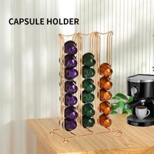 1pc Plain Color Iron Coffee Capsule Holder - Gold - View 1