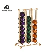 1pc Plain Color Iron Coffee Capsule Holder - Gold - View 2