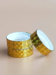 2pcs/set PP Tape, Modern Laser Strong Adhesive Patch For Party - Gold - View 7